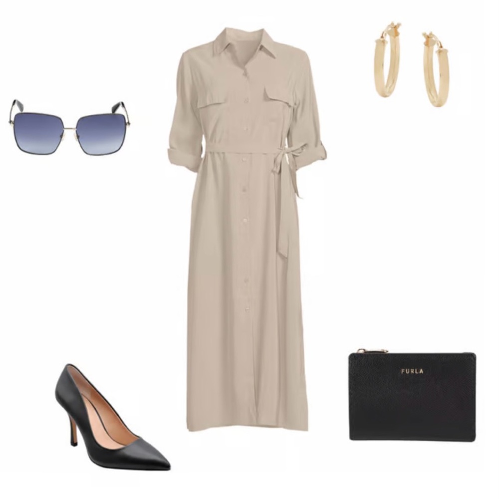 MAX STUDIO Belted Midi Shirtdress Size S, NWT MSRP$148